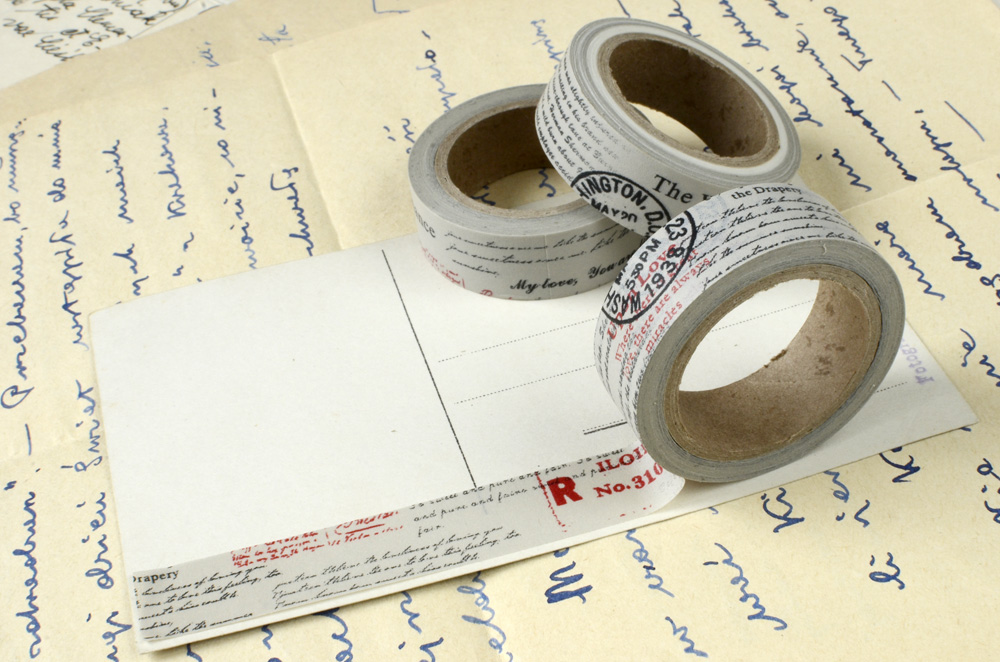 Decorative Paper Tape "Registered letter" / Postal / Decorative tapes