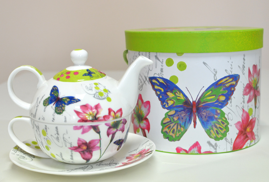 "Tea for One" set Butterflies / Porcelain / Accessories / Postallove