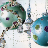Turquoise Christmas ornaments and crystals