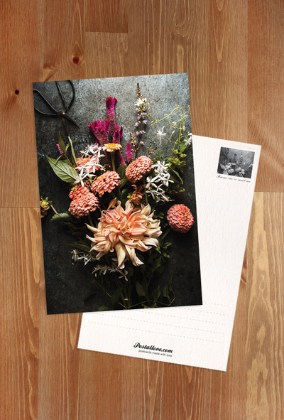 Bouquet of flowers and scissors