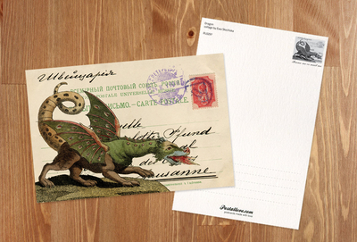 Collage with a dragon