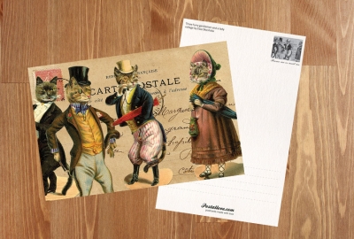 Three gentlemen and lady