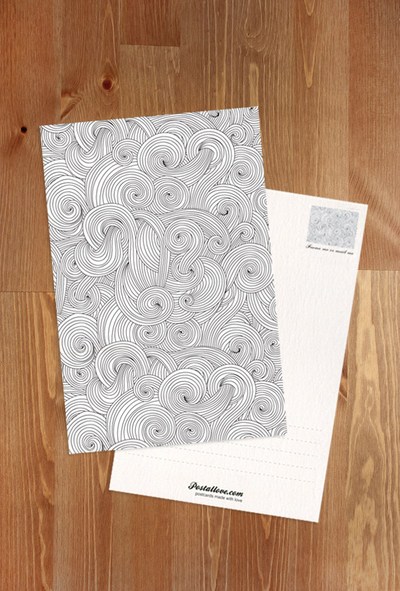Coloring postcard - waves