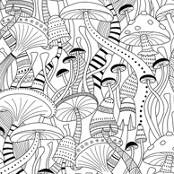 Coloring postcard - mushrooms