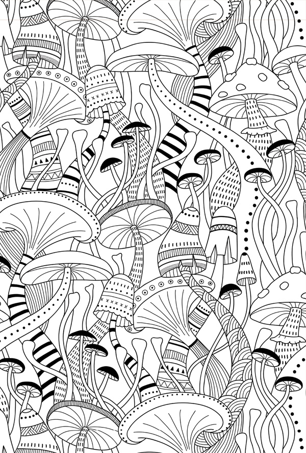 Coloring Postcard Mushrooms Coloring Postcards Postcards Postallove Postcards Made With Love
