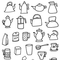 Coloring postcard - tea