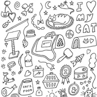 Coloring postcard - cats