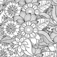 Coloring postcard - flowers