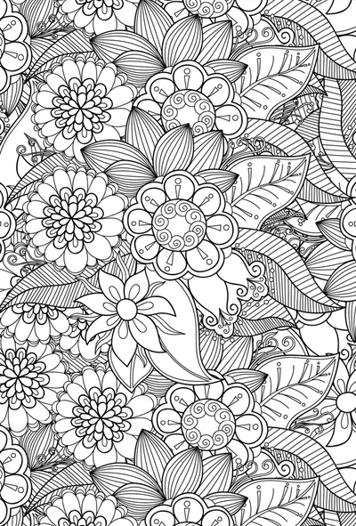 Coloring postcard - flowers