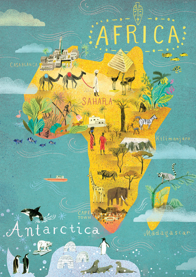 Africa and Antarctica