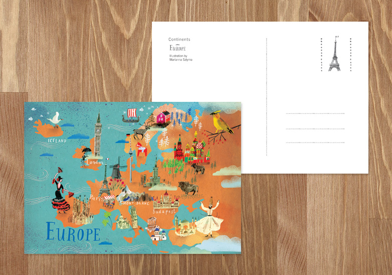 Europe / Continents / Postcards / Postallove postcards made with love