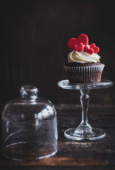 Cupcake with hearts