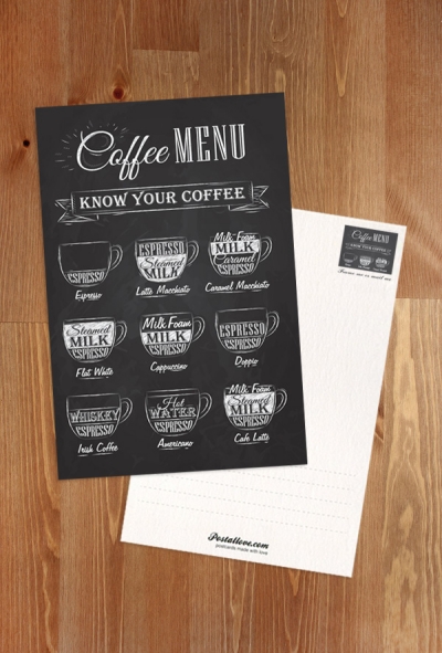 Coffee menu