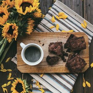 Coffee and sunflowers