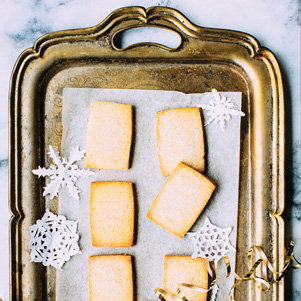 Tray of winter cookies