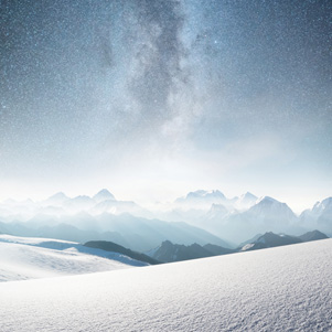 Winter sky in the mountains