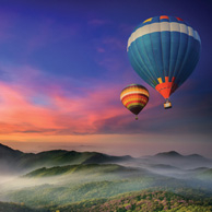 Landscape with balloons