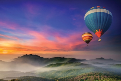 Landscape with balloons