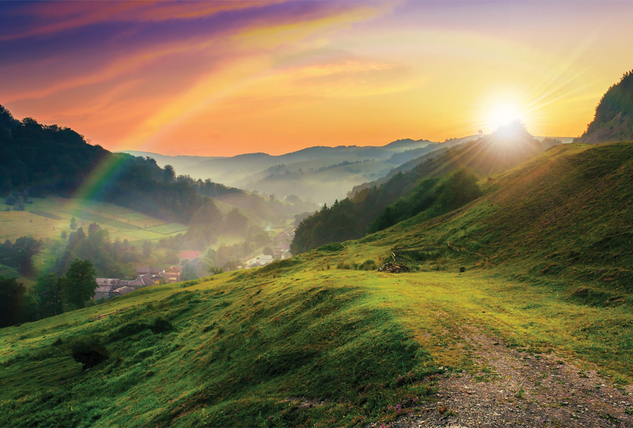 Landscape with rainbow / Landscapes / Postcards ...