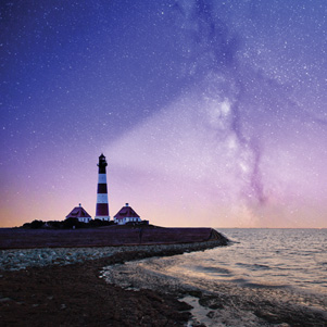 The starry sky and the lighthouse