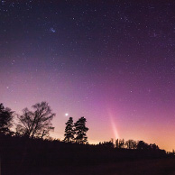 Northern lights above Turawskie Lake