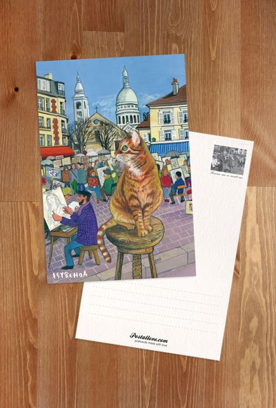 Isy Ochoa - Le chat Ikki sur la place du Tertre à Paris
