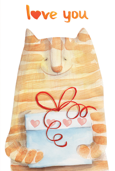 Cat with a gift