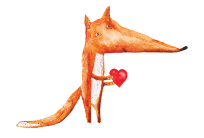Fox with a heart