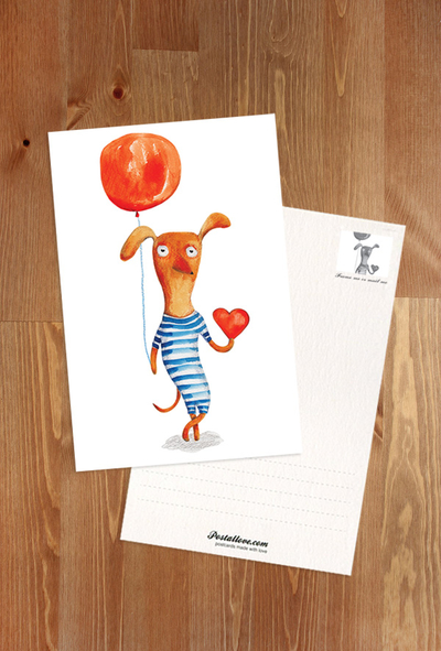 Dog with a balloon