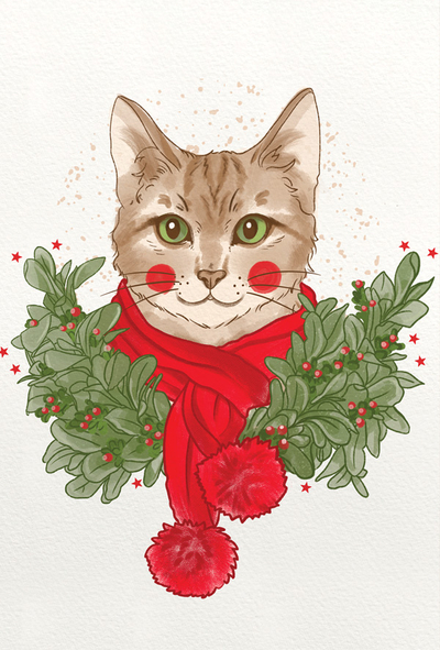 Terakoty - Christmas cat