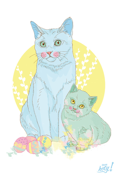 Terakoty - Easter cats