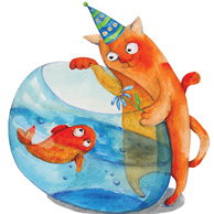 Birthday cat & fish