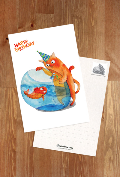 Birthday cat & fish
