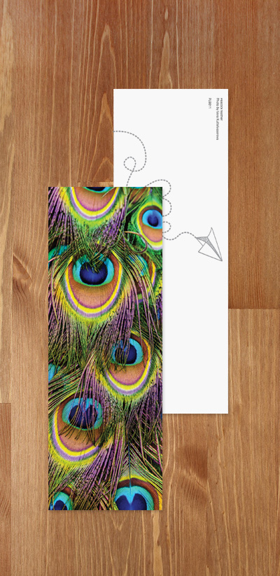 Bookmark - Peacock feathers
