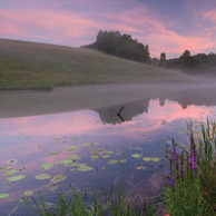 Kashubian lake at sunset