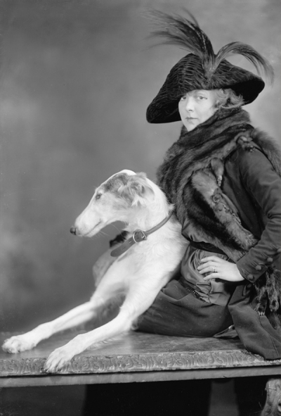 Lady with a greyhound