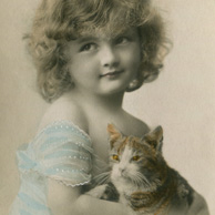 Girl with a kitten