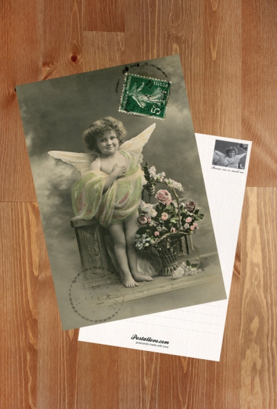 Putto with flowers