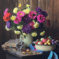 Autumn still life with fruits