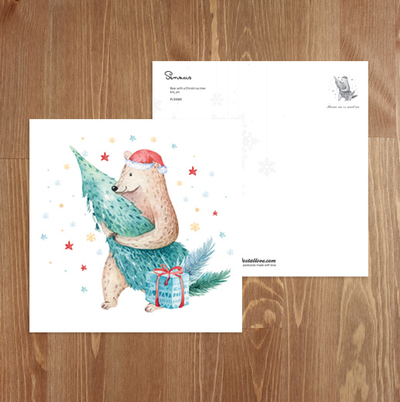 Bear with a Christmas tree