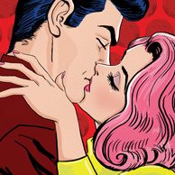 Pop Art Kissing Couple