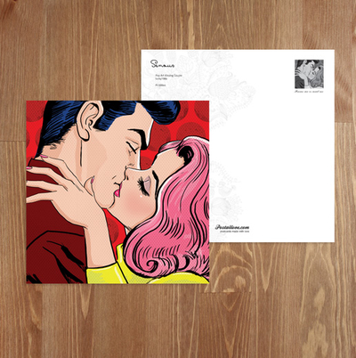 Pop Art Kissing Couple