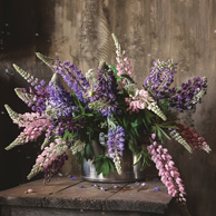 Violet - pink lupine bouquet  