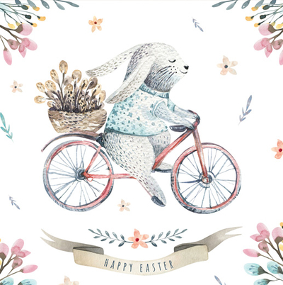 Easter - Rabbit on bike