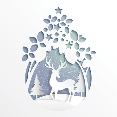 Deer on the snow