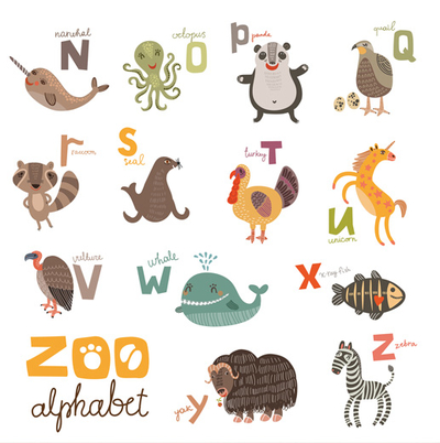 Zoo alphabet N-Z