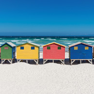 Colourful houses on the beach