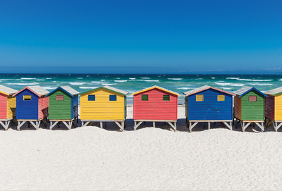 Colourful houses on the beach