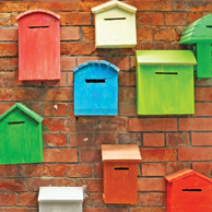 Colorful mailboxes