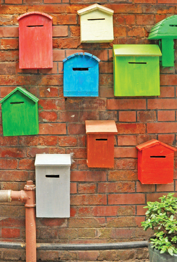 Colorful mailboxes / Varia / Postcards / Postallove postcards made